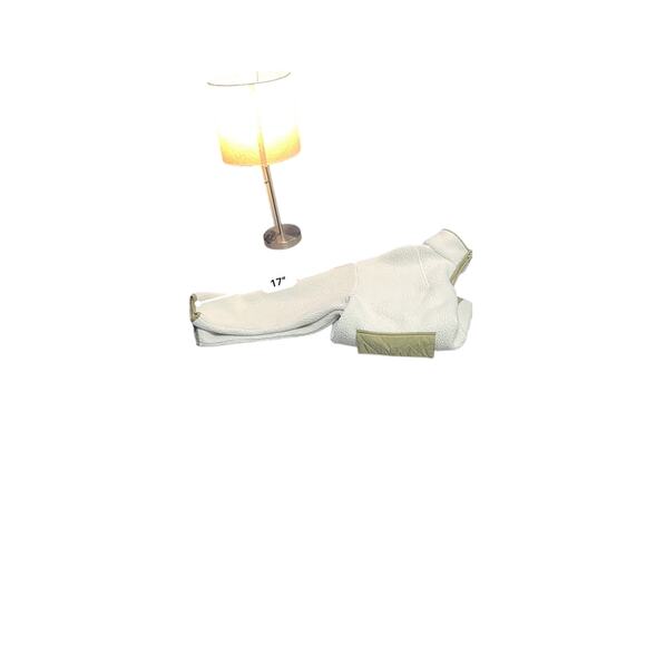 Madewell Cream Fleece 1/4 Zip Fleece Popover Jacket Barn Pockets Green Boxy Cozy - Picture 11 of 11